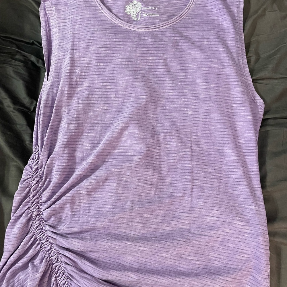 Pilcro Purple Ruched Sleeveless Tank Top